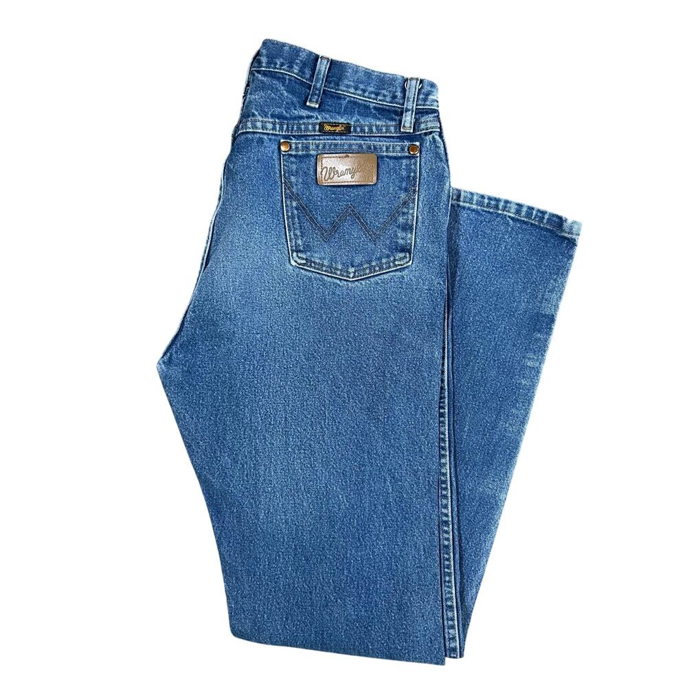 Vintage Wrangler Cowboy Cut Jeans 34x34 13MWZ Western Blue Denim Rodeo Pants